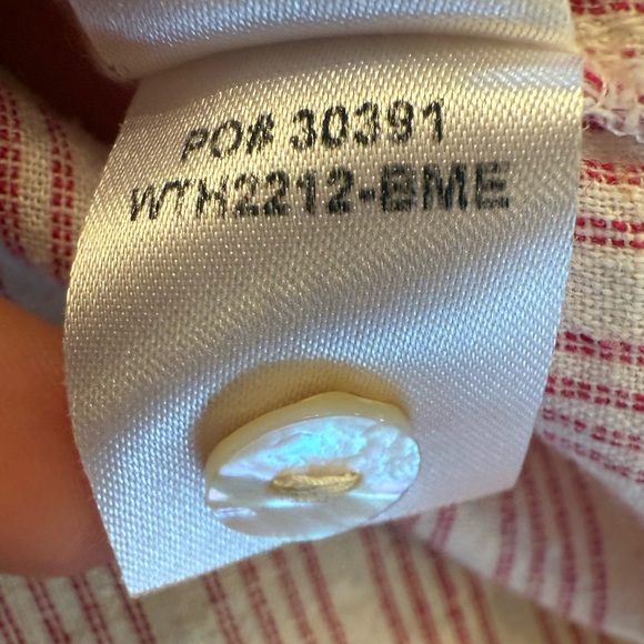 FAHERTY Desmond Bloom Sierra Stripe Linen Dolman Henley Top M - Picture 6 of 8